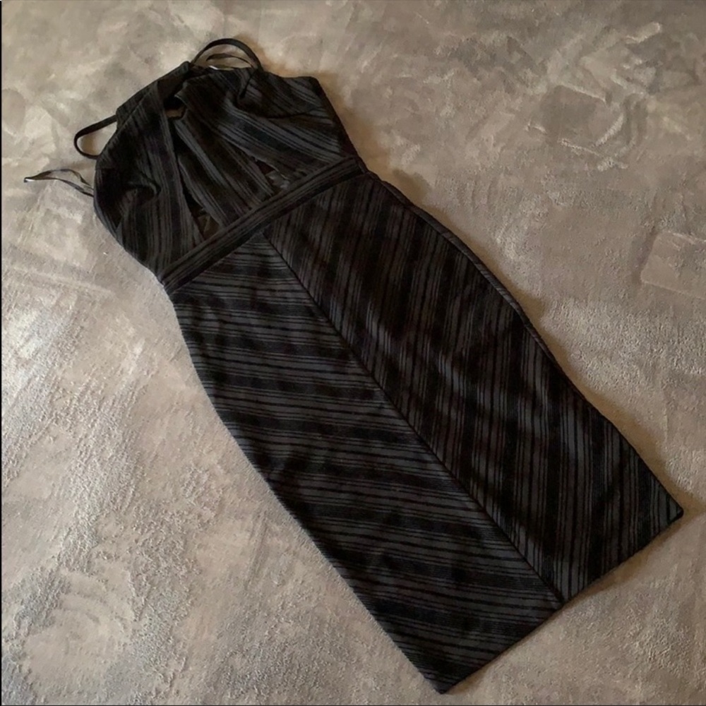 Bebe halter cutout midi dress.